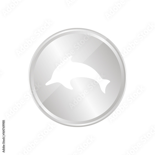 Silberne Münze - Delfin