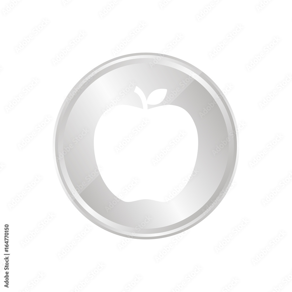 Fototapeta premium Silberne Münze - Apfel