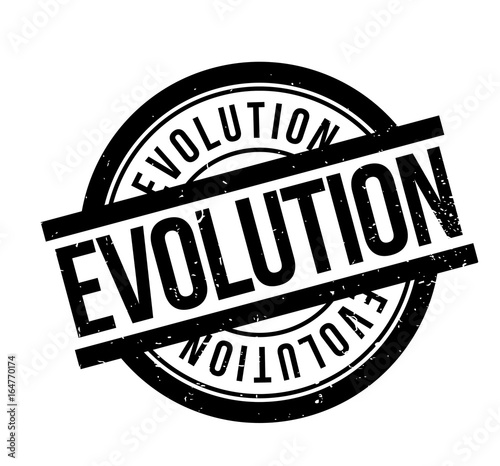 Evolution rubber stamp. Grunge design with dust scratches. Effects can be easily removed for a clean, crisp look. Color is easily changed.