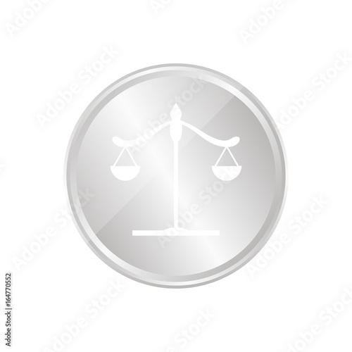 Silberne Münze - Waage - Justiz