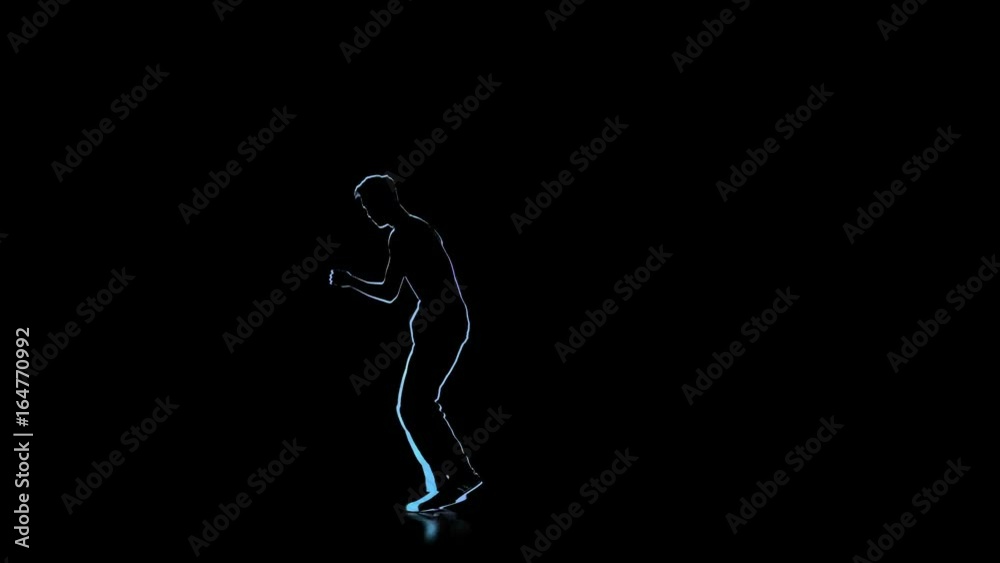 Brakedance perform man on black background, computer graphics. Slow motion Brakedance perform man on black background, computer graphics. Slow motion
