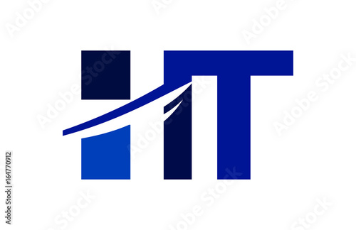 Free Download HT Negative Space Square Swoosh Letter Logo - GFXLoad