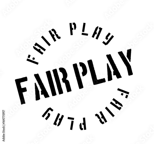 Fair Play rubber stamp. Grunge design with dust scratches. Effects can be easily removed for a clean, crisp look. Color is easily changed.