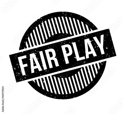 Fair Play rubber stamp. Grunge design with dust scratches. Effects can be easily removed for a clean, crisp look. Color is easily changed.
