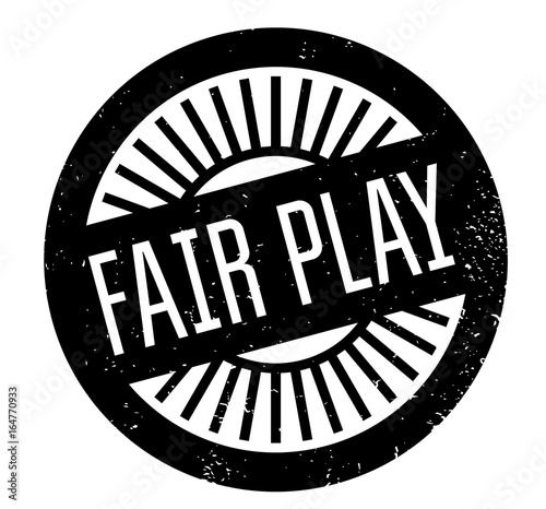 Fair Play rubber stamp. Grunge design with dust scratches. Effects can be easily removed for a clean, crisp look. Color is easily changed.