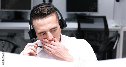 male call centre operator doing his job