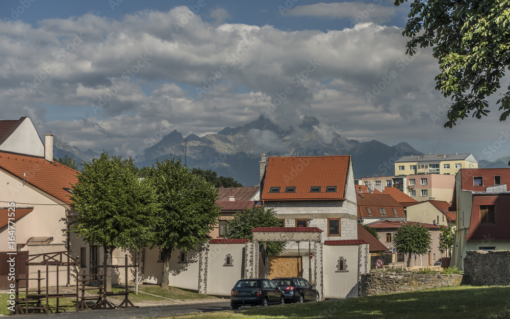 Vysoke Tatry mountains from castle in Kezmarok town Vysoke Tatry mountains from castle in Kezmarok town