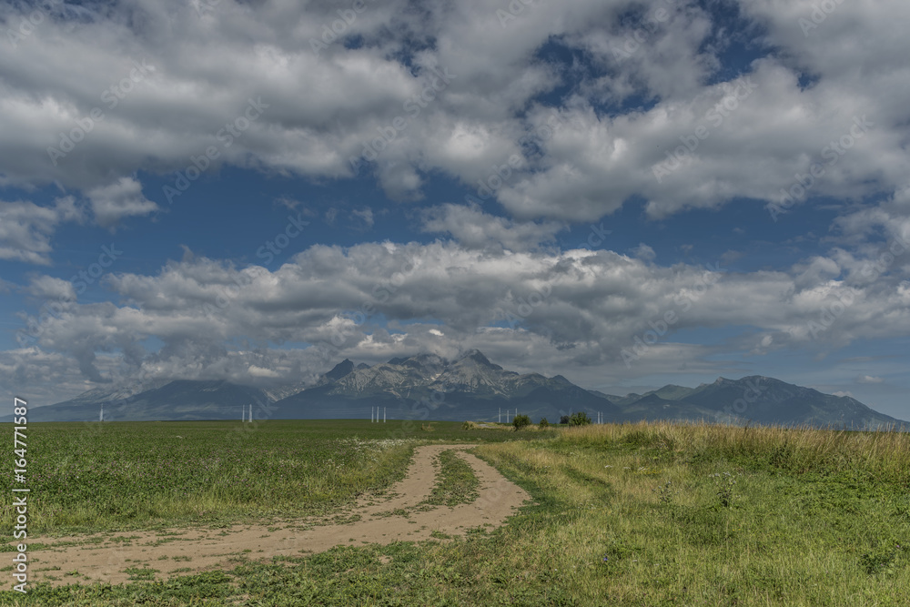 Vysoke Tatry mountains from Kezmarok town Vysoke Tatry mountains from Kezmarok town