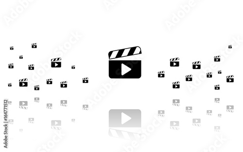 Filmklappe Wiedergabe Reflektierend Weiss