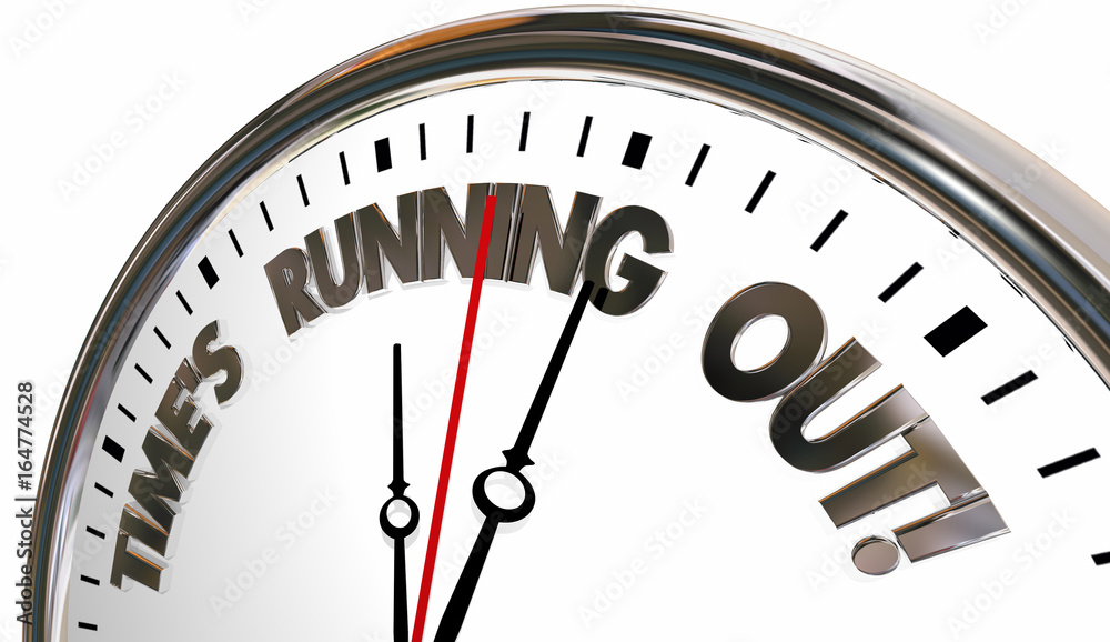 Times Running Out Clock Deadline Coming 3d Illustration - obrazy, fototapety, plakaty 