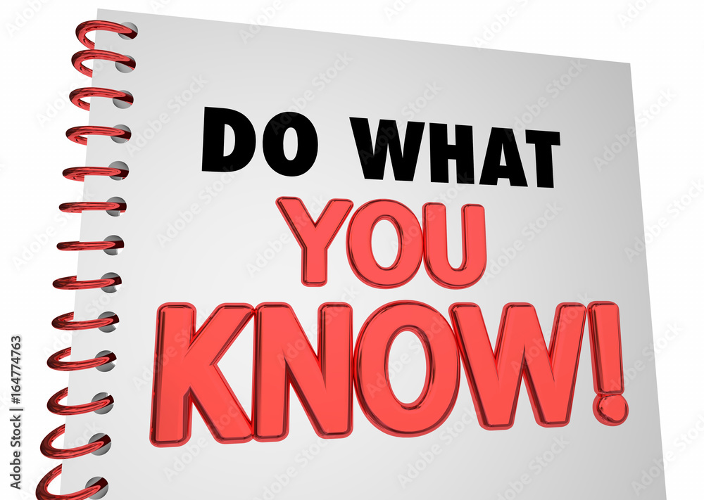 Fototapeta premium Do What You Know Advice Book 3d Illustration