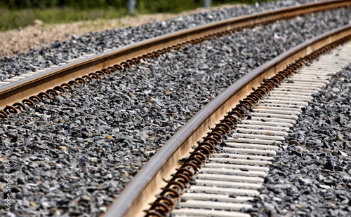 Railroad Tracks New Cement Ties