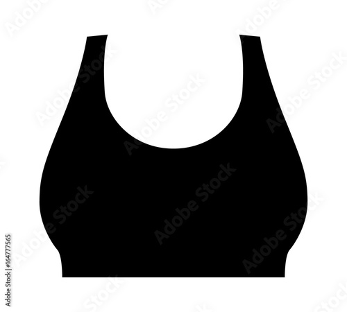 Women's sports bra exercise top flat vector icon for fashion apps and websites