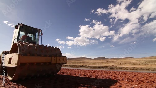 Bulldozer moving soil