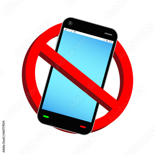 do not use phone prohibition sign vector