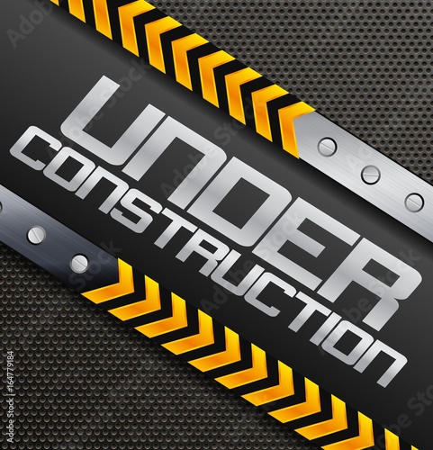 Under construction sign on a textured background
