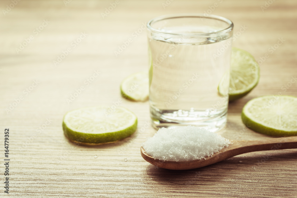 Vodka with lime Vodka with lime