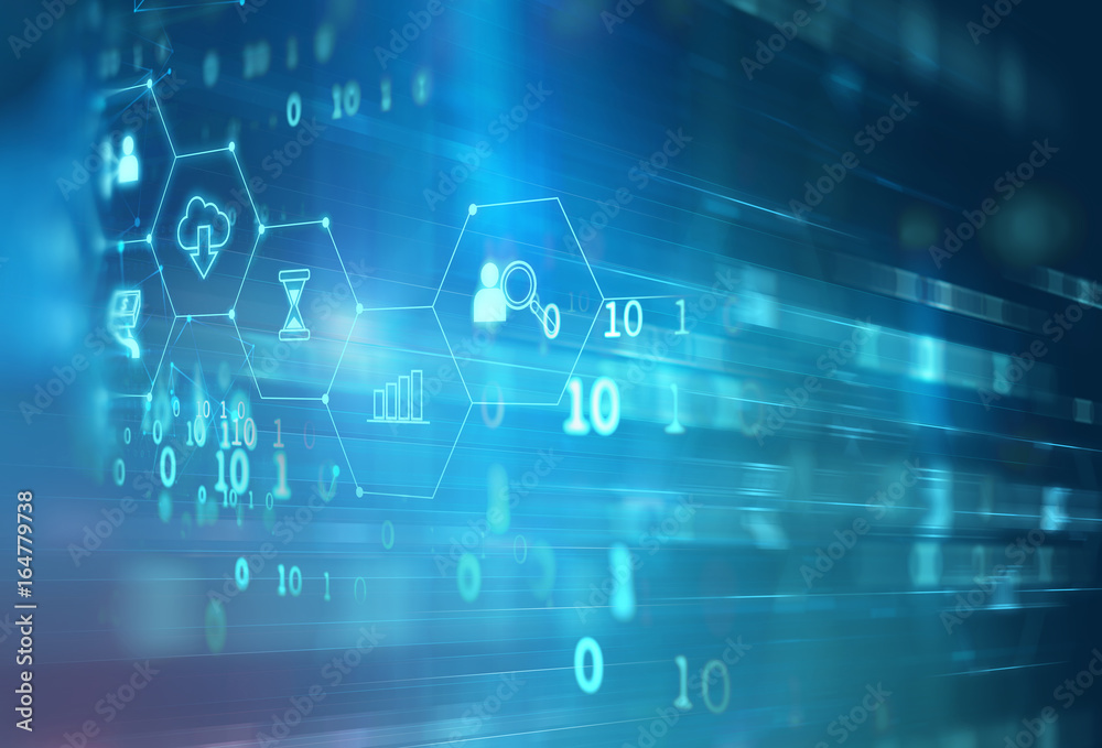 fintech icon on abstract financial technology background . fintech icon on abstract financial technology background .