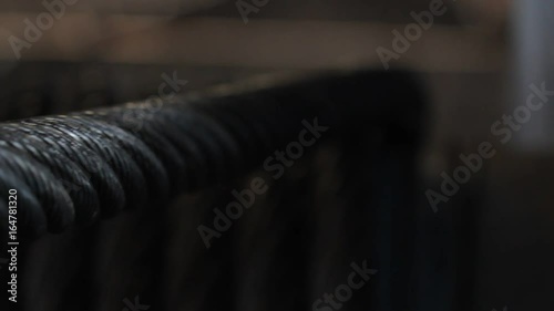 Steel cable wound onto reel
