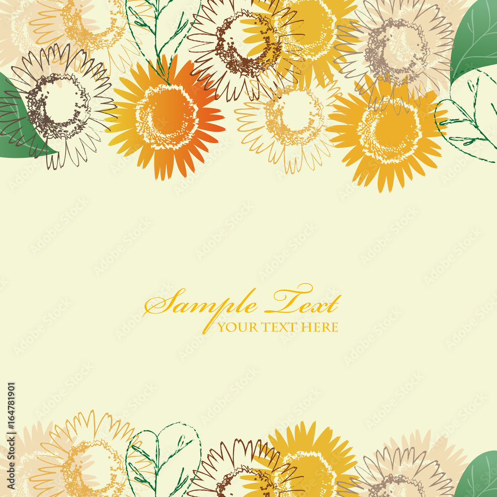 Naklejka premium Background of Sunflowers