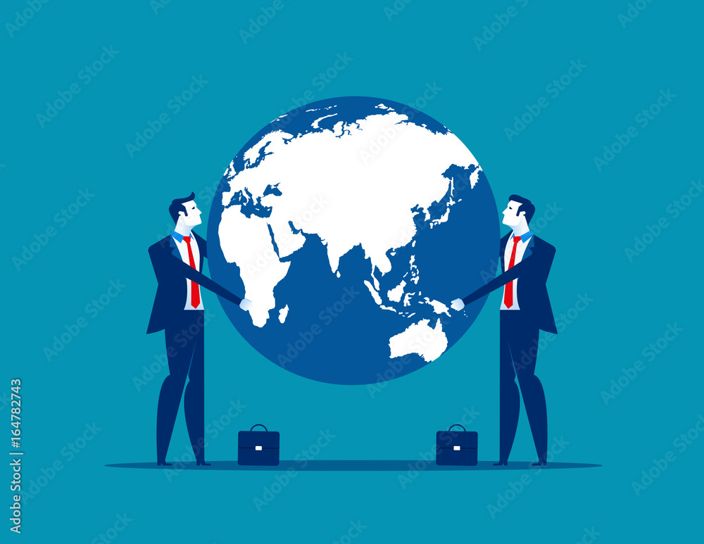Business team holding the globe. Concept business vector illustration. Business team holding the globe. Concept business vector illustration.