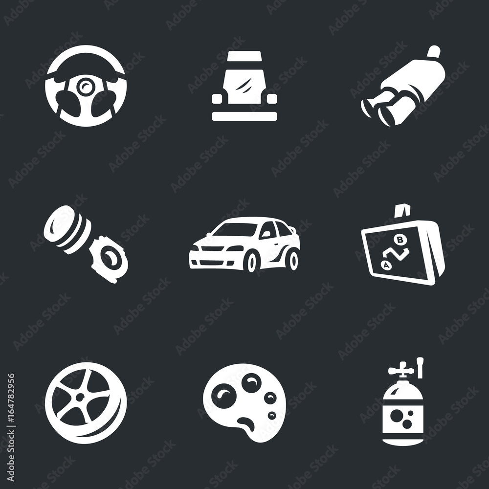 Vector Set of Auto tuning Icons.