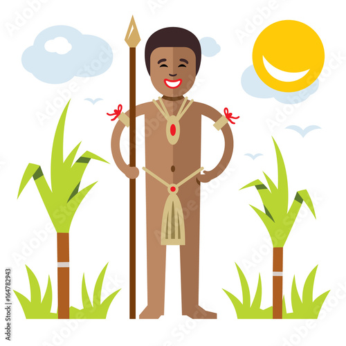 Vector African. Flat style colorful Cartoon illustration.