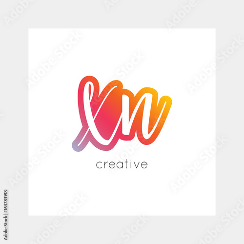 XN logo  vector. Useful as branding  app icon  alphabet combination  clip-art.