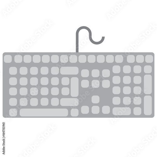 Computer keyboard vector illustration. Flat style design. Colorful graphics