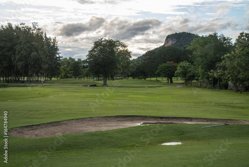 Golf Course surrounded by beautiful nature Ratchaburi Thailand