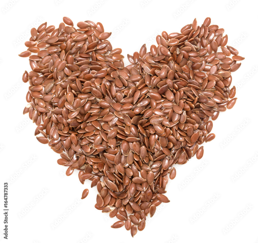 Flax seeds on white background Flax seeds on white background