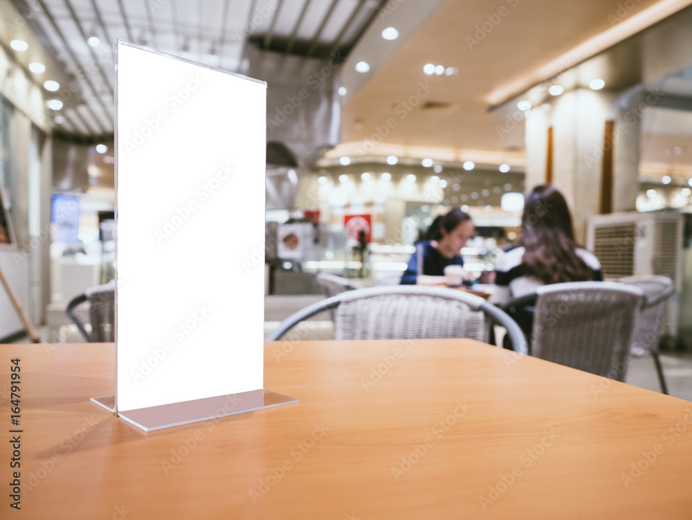 Mock up Menu frame on Table Bar restaurant cafe Background with people Mock up Menu frame on Table Bar restaurant cafe Background with people