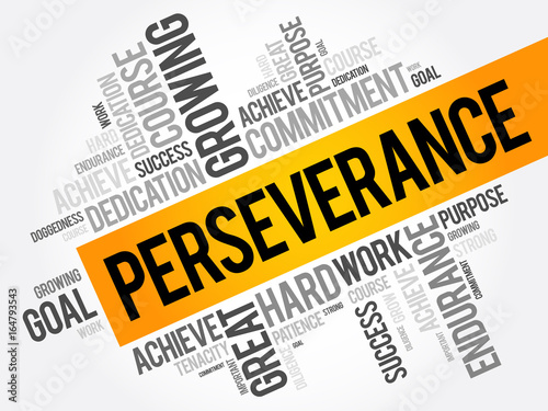 Perseverance word cloud collage, business concept background