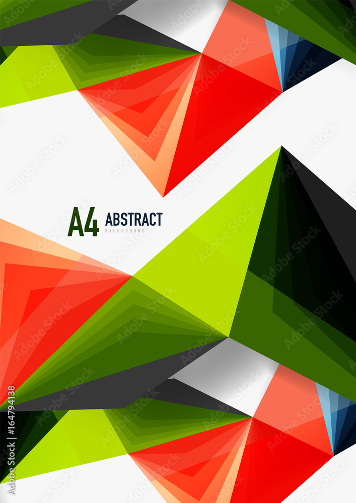 Fototapeta premium Vector low poly style 3d triangle line