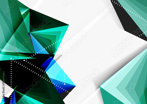 Vector low poly style 3d triangle line