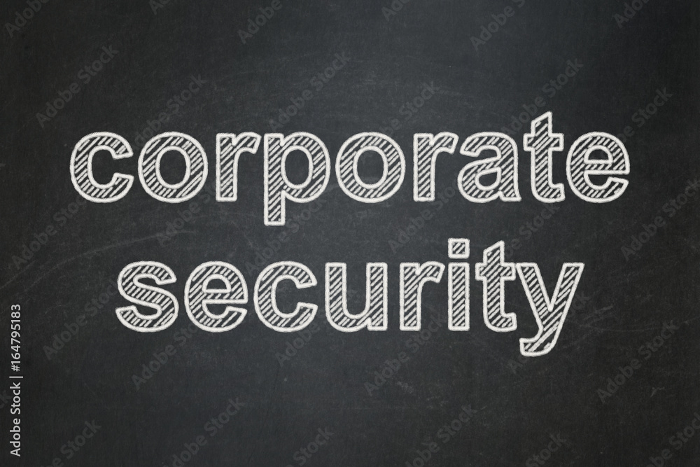 Obraz premium Safety concept: Corporate Security on chalkboard background