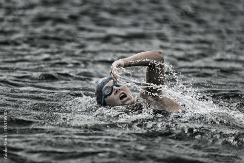 Marathon or open water swimming