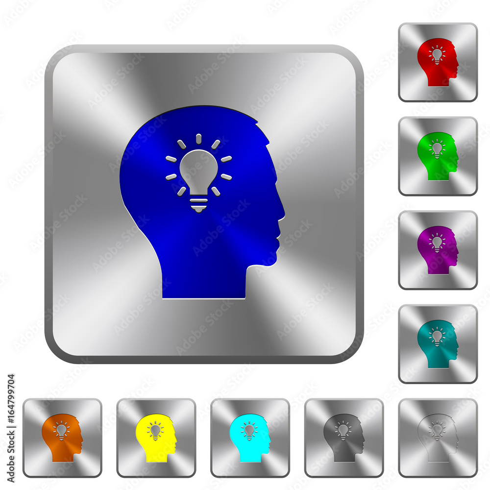 Idea rounded square steel buttons Idea rounded square steel buttons