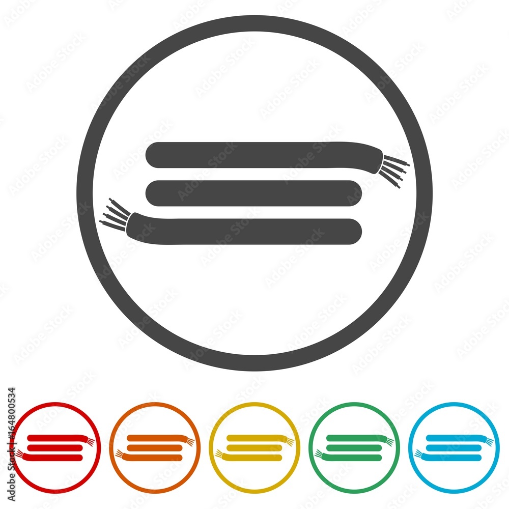 Simple Electric cable vector icons set Simple Electric cable vector icons set