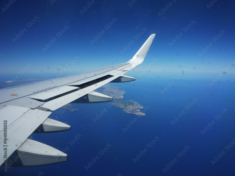 Fototapeta premium Flugzeug über Mallorca
