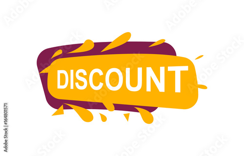Discount speech bubble for retail promotion. Most commonly used replica label, marketing sticker isolated vector illustration.