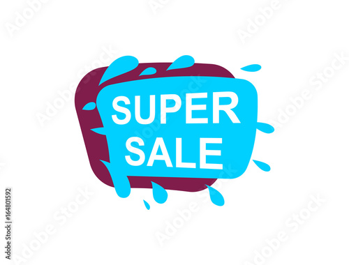 Super sale speech bubble for retail promotion. Most commonly used replica label, marketing sticker isolated vector illustration.