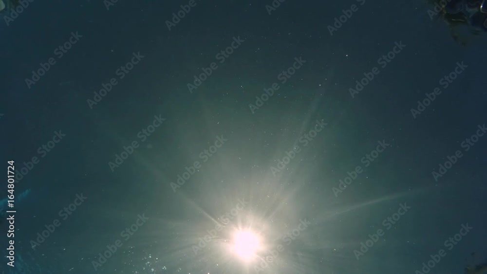 slow motion, young woman swimming above camera, bottom view slow motion, young woman swimming above camera, bottom view