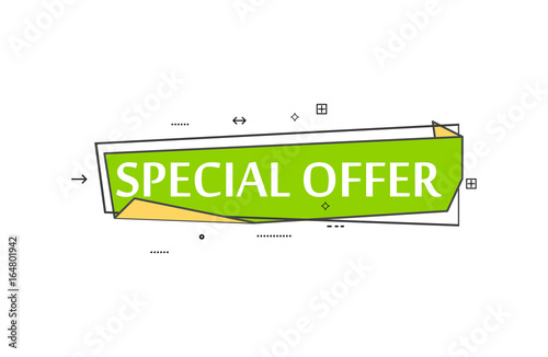 Retail speech bubble with Special offer phrase. Most commonly used replica label, market promotion, marketing sticker isolated vector illustration.