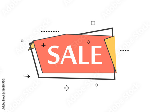 Retail speech bubble with Sale phrase. Most commonly used replica label, market promotion, marketing sticker isolated vector illustration.