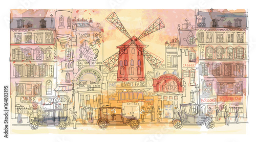 Paris in watercolor, Moulin rouge