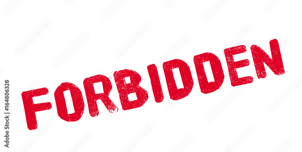 Forbidden rubber stamp. Grunge design with dust scratches. Effects can be easily removed for a clean, crisp look. Color is easily changed.