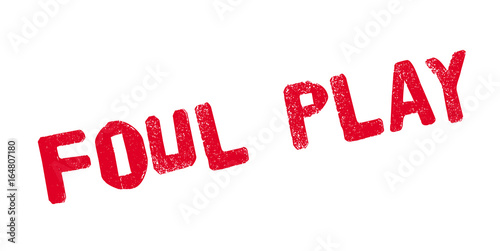 Foul Play rubber stamp. Grunge design with dust scratches. Effects can be easily removed for a clean, crisp look. Color is easily changed.