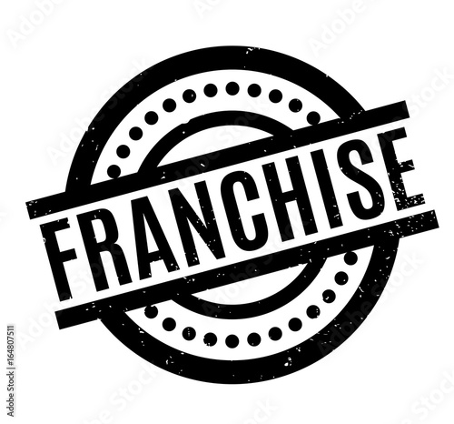 Franchise rubber stamp. Grunge design with dust scratches. Effects can be easily removed for a clean, crisp look. Color is easily changed.