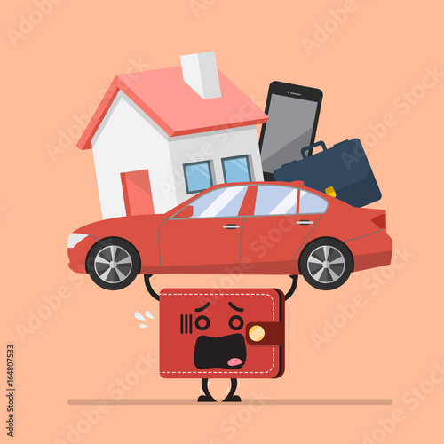 Stress wallet carrying debt burden
